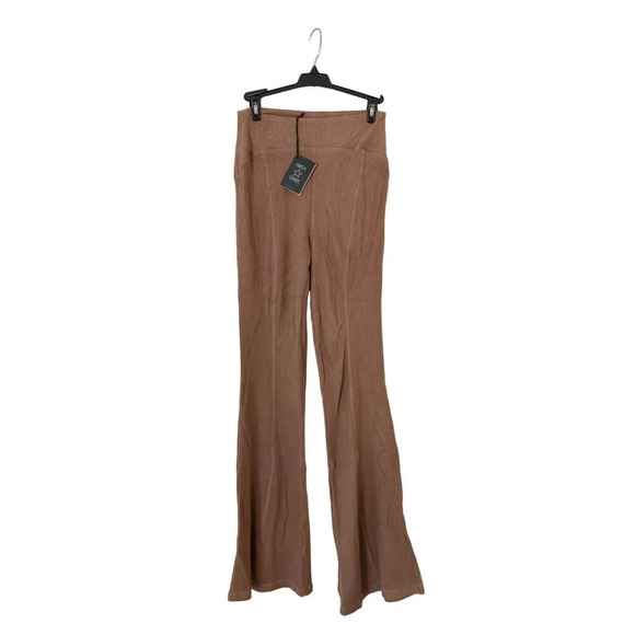 Area Stars Ribbed Flare Pants Womens Brown Size XS - Picture 2 of 10